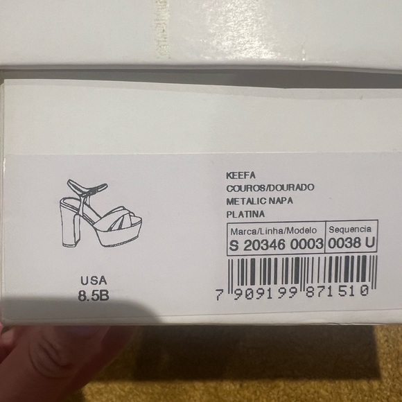 Schutz Keefa Metallic Gold Platform Heels sz 8.5 - Picture 10 of 10
